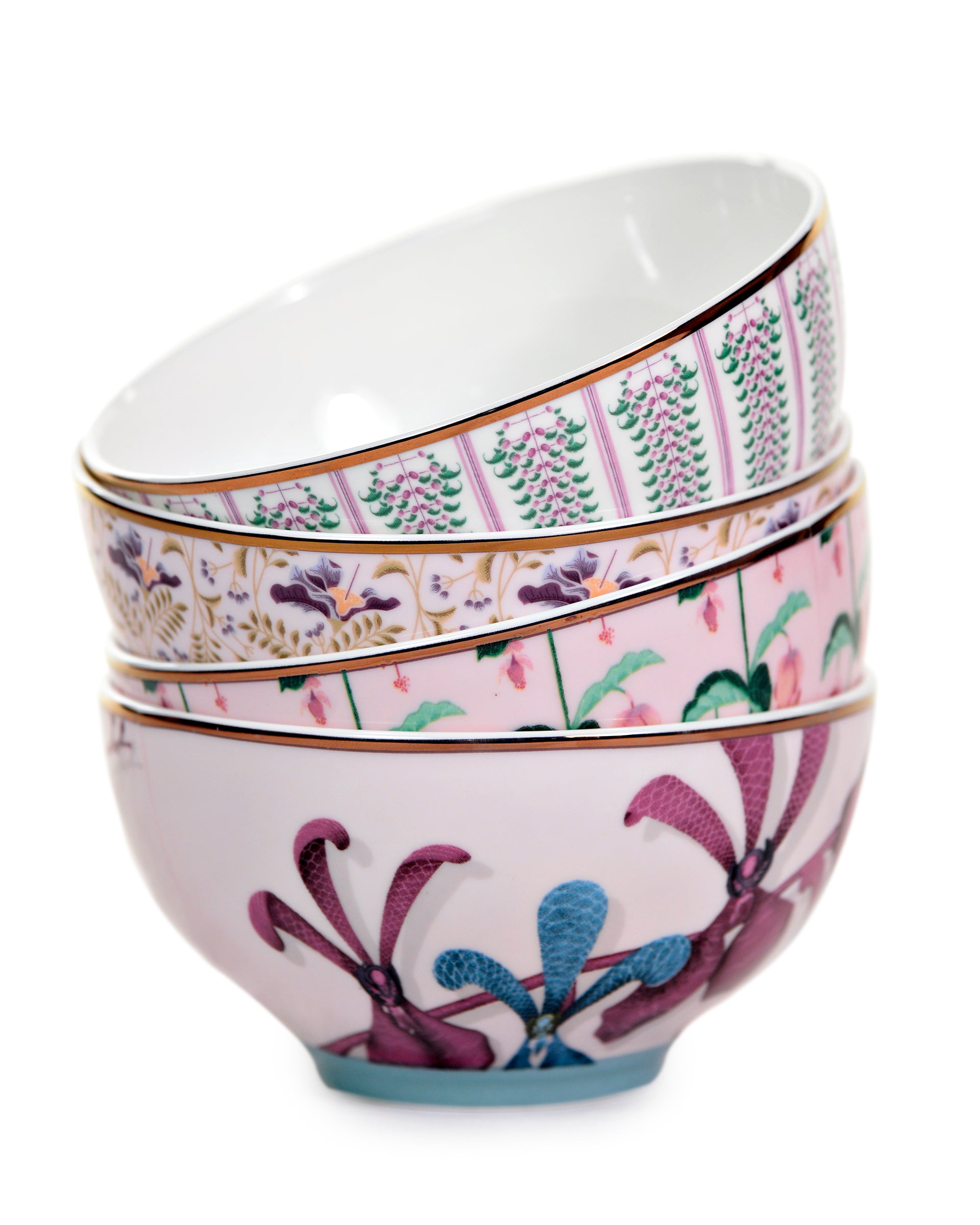 Floral Parade of Bowls (Set of Four)